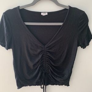 Garage Black Ruched Crop Top